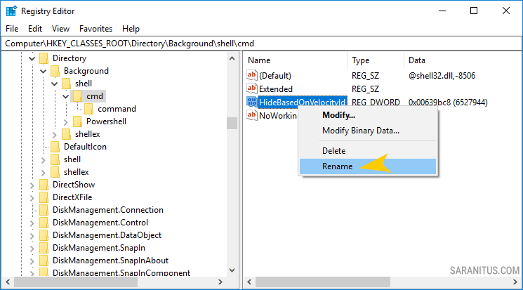 เพิ่ม “Open Command Window Here” ใน Context Menu ของ File Explorer บน  Windows 10